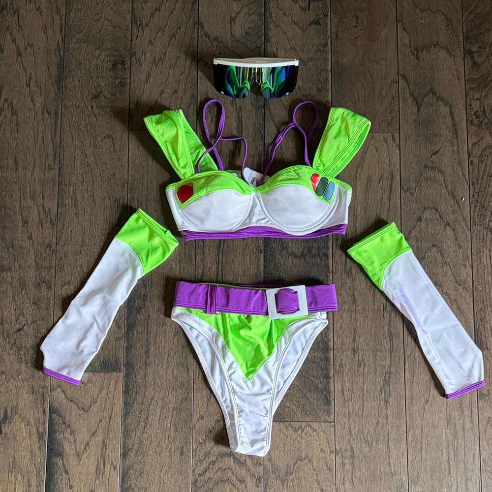 Forplay Buzz Lightyear Neon Green and Purple Costume Set